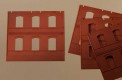 Brick walls with window openings red (4pc)